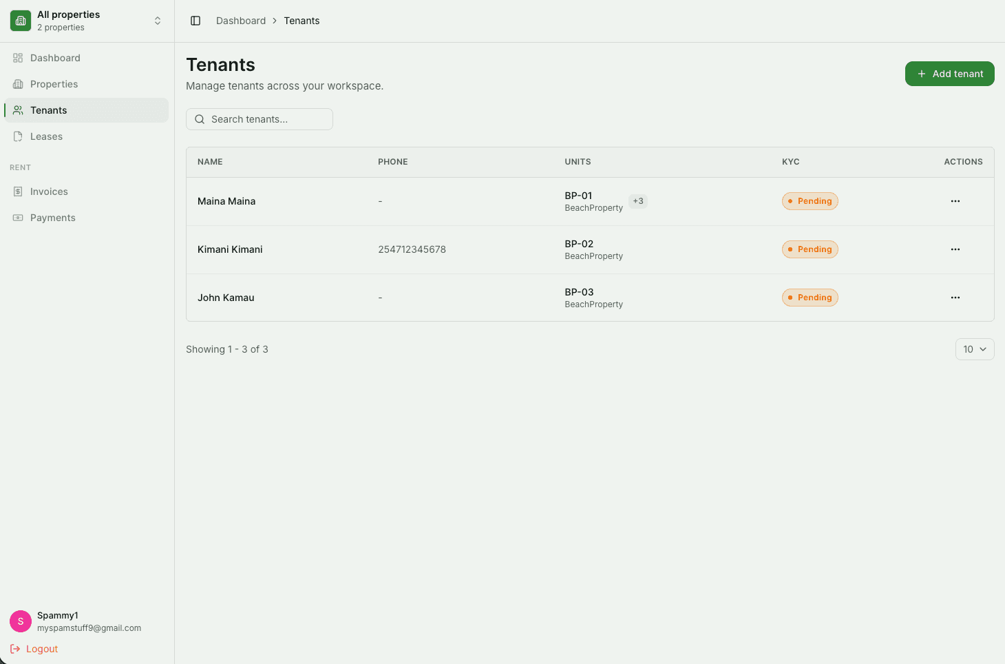 MyKodi dashboard preview